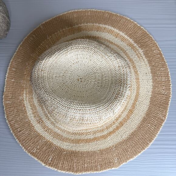 Free People hat woven boho beach dipped crown wide brim summer beach - Picture 2 of 5